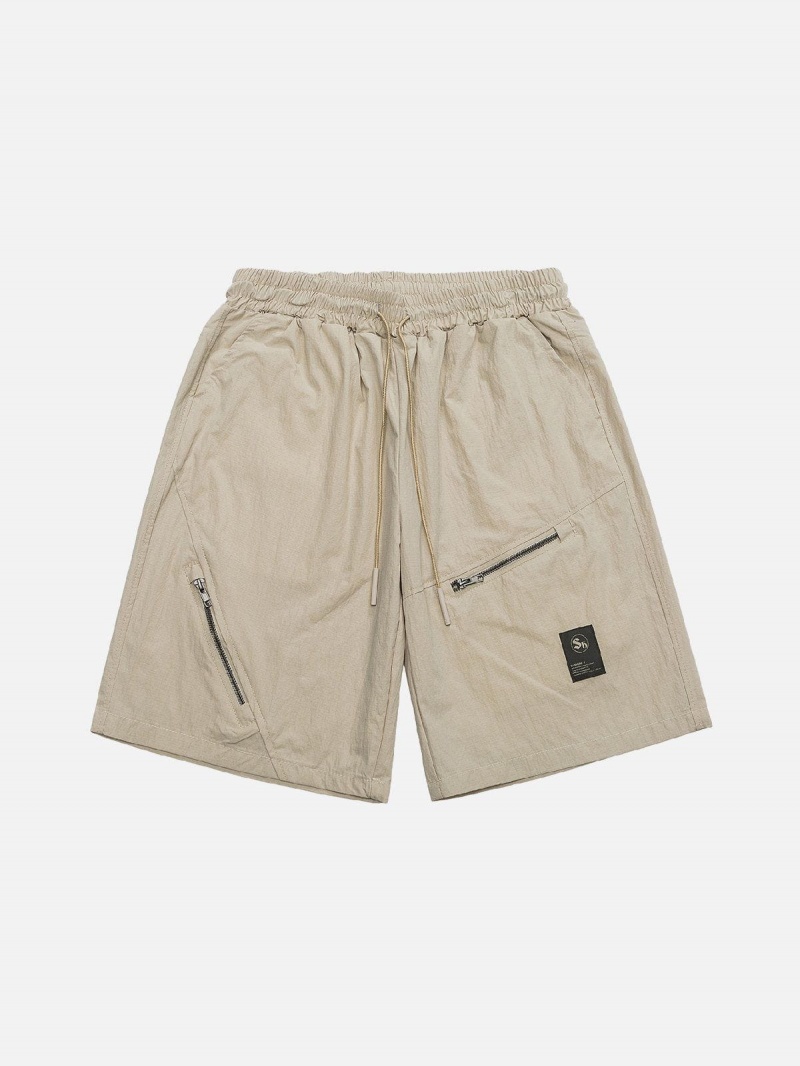 Kaki  Short Aelfric Eden Solid Zip Up - JDC-1858042